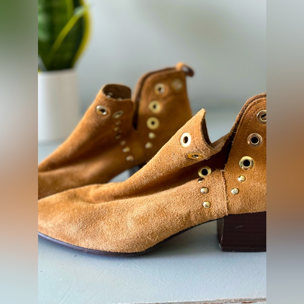 Sam Edelman Rubin Suede Bootie Gold Rivets